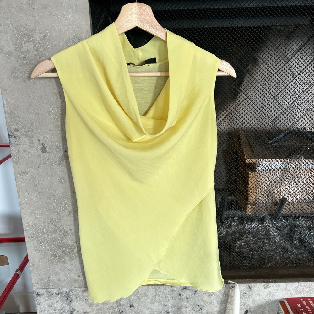 The Limited Bright Yellow Cowl Neck Top